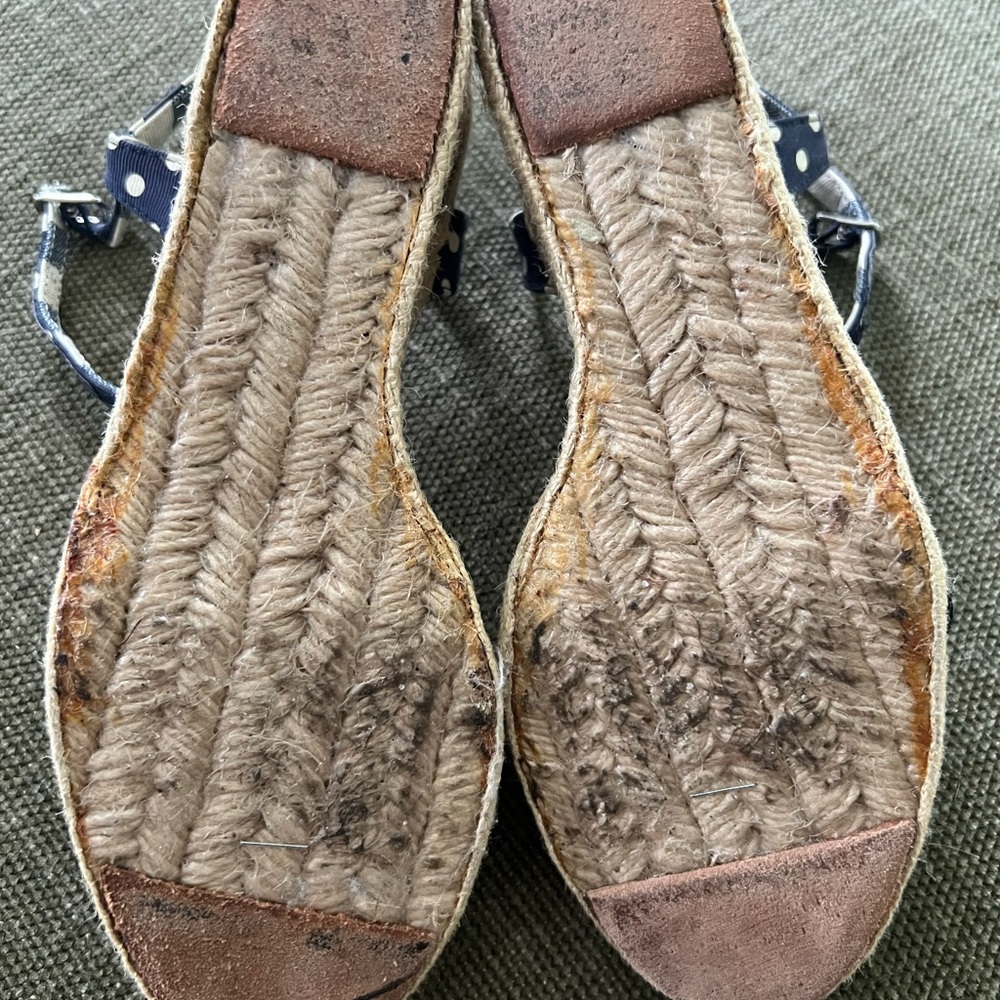 Ralph Lauren Navy Polka Dot Women's Sandals - Picture 3 of 3